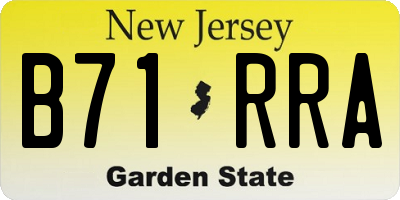 NJ license plate B71RRA