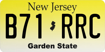 NJ license plate B71RRC