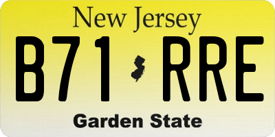 NJ license plate B71RRE