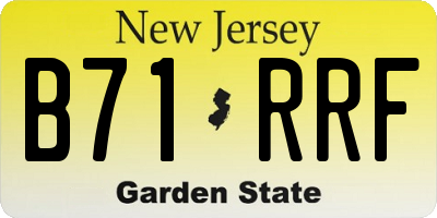 NJ license plate B71RRF