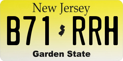 NJ license plate B71RRH