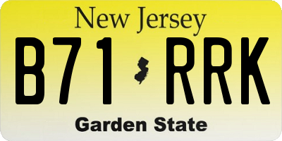NJ license plate B71RRK