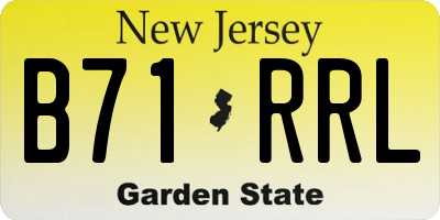NJ license plate B71RRL