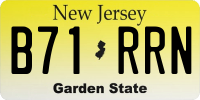 NJ license plate B71RRN