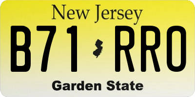 NJ license plate B71RRO