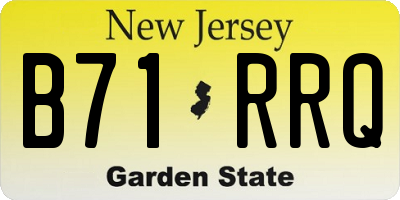 NJ license plate B71RRQ