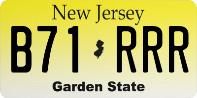 NJ license plate B71RRR