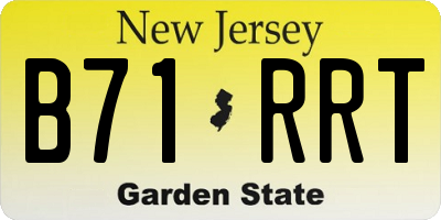 NJ license plate B71RRT