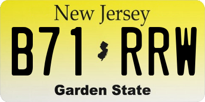 NJ license plate B71RRW