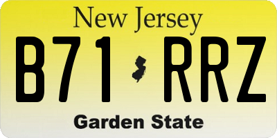NJ license plate B71RRZ