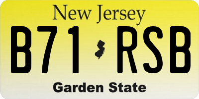 NJ license plate B71RSB