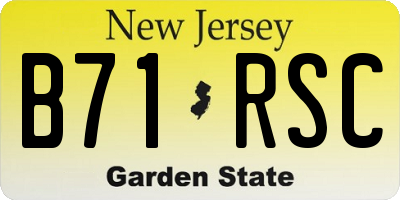 NJ license plate B71RSC