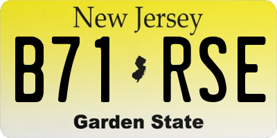 NJ license plate B71RSE