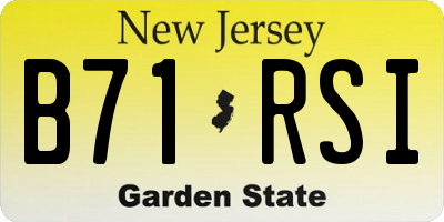 NJ license plate B71RSI