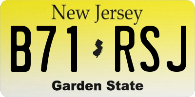 NJ license plate B71RSJ