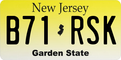 NJ license plate B71RSK