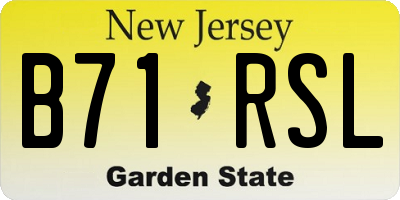 NJ license plate B71RSL
