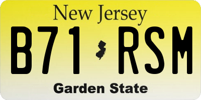 NJ license plate B71RSM