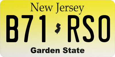 NJ license plate B71RSO