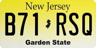 NJ license plate B71RSQ