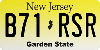 NJ license plate B71RSR