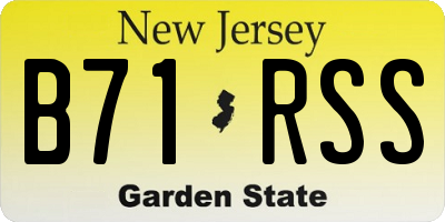 NJ license plate B71RSS