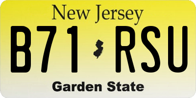 NJ license plate B71RSU