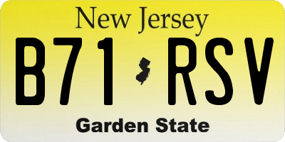 NJ license plate B71RSV