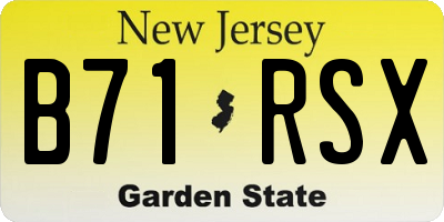 NJ license plate B71RSX