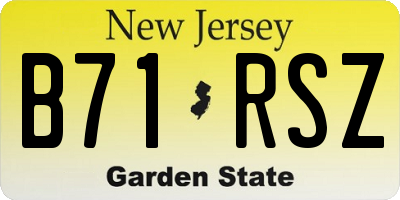 NJ license plate B71RSZ