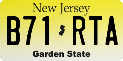 NJ license plate B71RTA