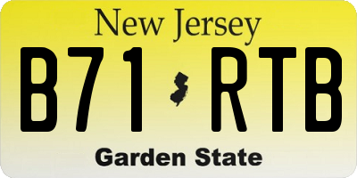 NJ license plate B71RTB