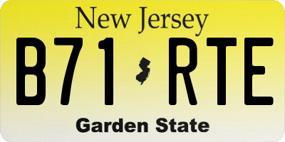 NJ license plate B71RTE