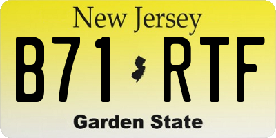 NJ license plate B71RTF