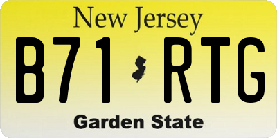 NJ license plate B71RTG