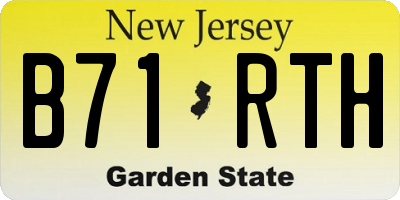 NJ license plate B71RTH