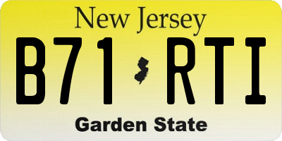NJ license plate B71RTI