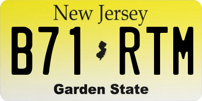 NJ license plate B71RTM