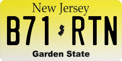 NJ license plate B71RTN
