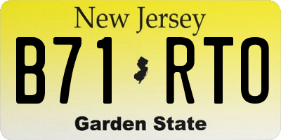 NJ license plate B71RTO