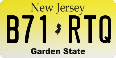 NJ license plate B71RTQ