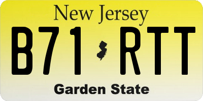 NJ license plate B71RTT