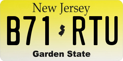 NJ license plate B71RTU
