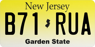NJ license plate B71RUA