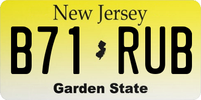NJ license plate B71RUB
