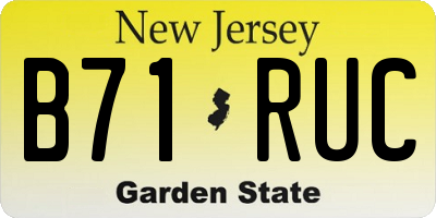 NJ license plate B71RUC