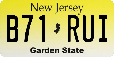 NJ license plate B71RUI