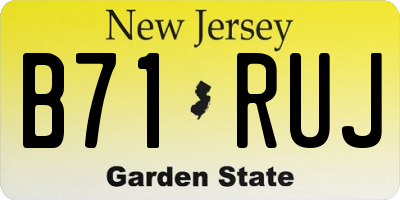 NJ license plate B71RUJ