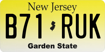 NJ license plate B71RUK