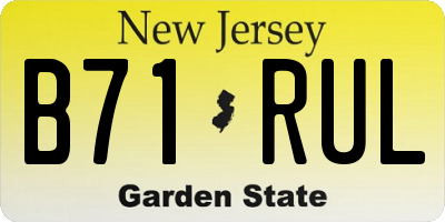 NJ license plate B71RUL